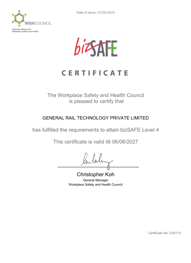 Bizsafe Level 4 Certificate